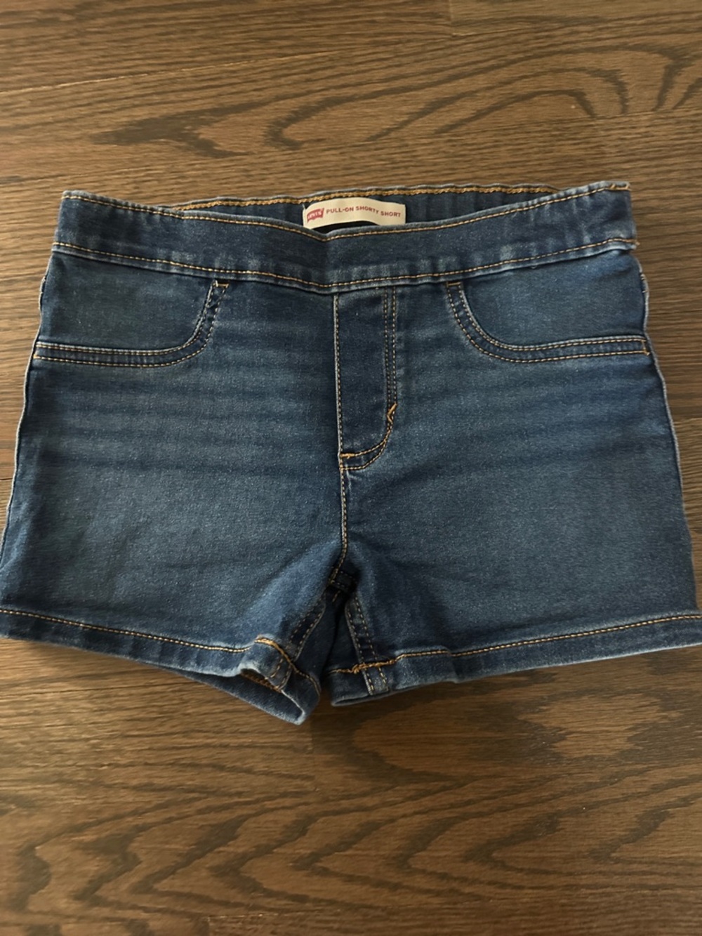 Levi's Dark Blue Denim Kids Pull-On Shortie Shorts